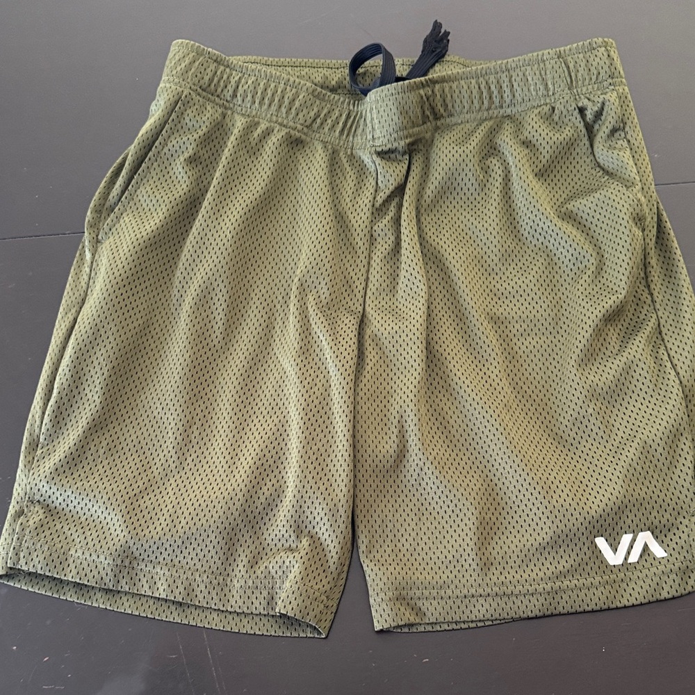 RVCA Men's Dark Green Athletic Shorts